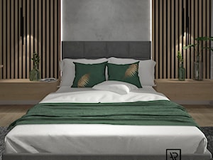 Sypialnia 7 - Średnia brązowa szara sypialnia, styl nowoczesny - zdjęcie od Anna Romik Architektura Wnętrz
