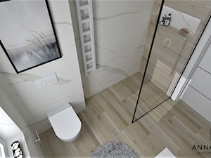 Łazienka 27 - Średnia biała łazienka z oknem, styl nowoczesny - zdjęcie od Anna Romik Architektura Wnętrz