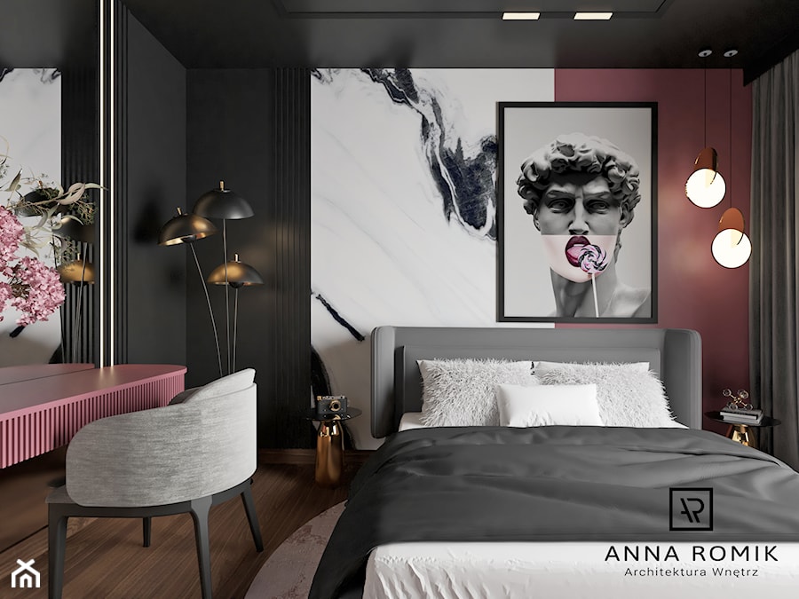 Sypialnia 23 - Sypialnia, styl nowoczesny - zdjęcie od Anna Romik Architektura Wnętrz