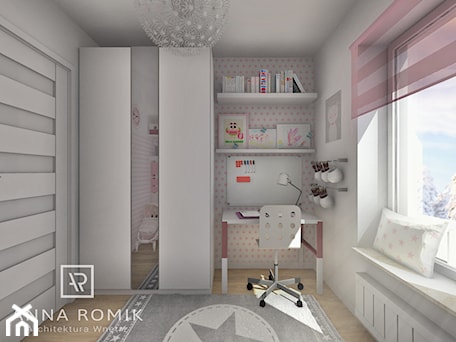 Aranżacje wnętrz - Pokój dziecka: Pokój Viki 6,9 m2 - Anna Romik Architektura Wnętrz. Przeglądaj, dodawaj i zapisuj najlepsze zdjęcia, pomysły i inspiracje designerskie. W bazie mamy już prawie milion fotografii!