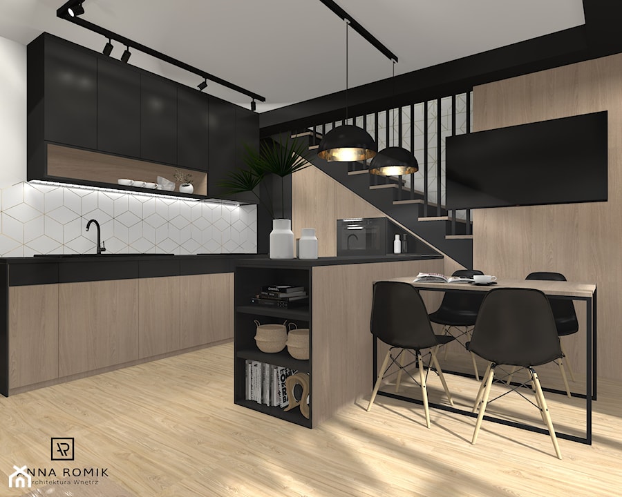 Salon z kuchnią 9 - Kuchnia, styl nowoczesny - zdjęcie od Anna Romik Architektura Wnętrz