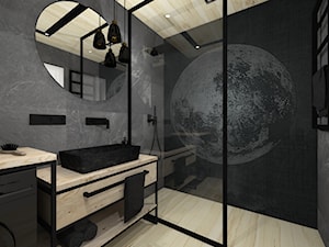 Łazienka 7 - Średnia na poddaszu bez okna z lustrem łazienka, styl industrialny - zdjęcie od Anna Romik Architektura Wnętrz