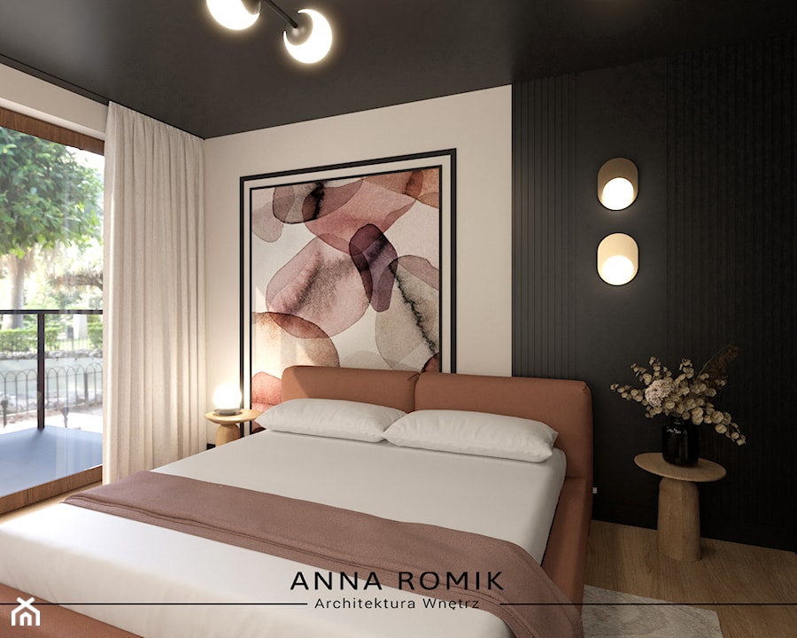 Sypialnia 31 - Sypialnia, styl nowoczesny - zdjęcie od Anna Romik Architektura Wnętrz