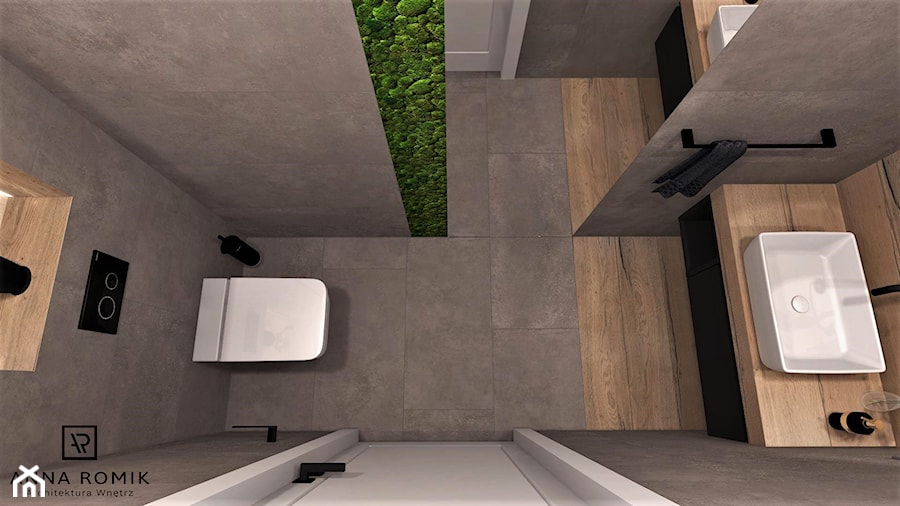 Łazienka 9 - Mała z lustrem łazienka, styl nowoczesny - zdjęcie od Anna Romik Architektura Wnętrz