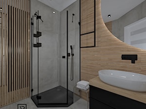 Łazienka 60 - Średnia bez okna z lustrem z punktowym oświetleniem łazienka, styl nowoczesny - zdjęcie od Anna Romik Architektura Wnętrz