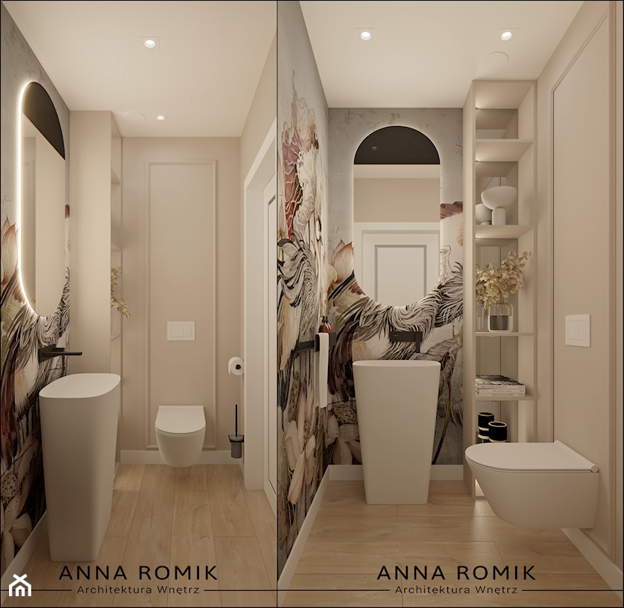 Toaleta 2 - Łazienka, styl glamour - zdjęcie od Anna Romik Architektura Wnętrz