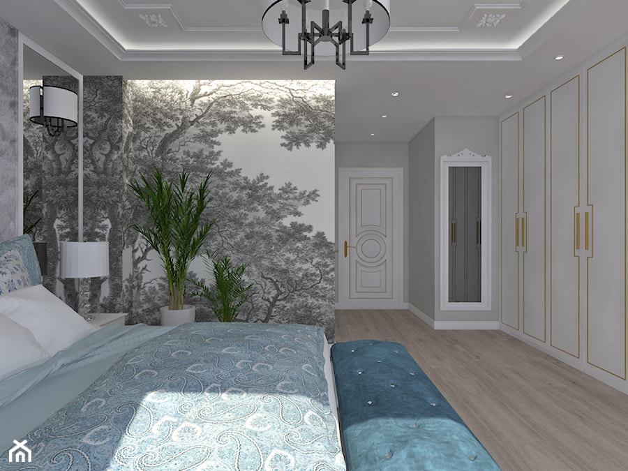 Sypialnia - Średnia szara sypialnia, styl tradycyjny - zdjęcie od Anna Romik Architektura Wnętrz