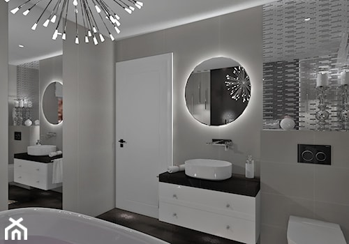 Łazienka 14 - Średnia bez okna z lustrem z punktowym oświetleniem łazienka, styl glamour - zdjęcie od Anna Romik Architektura Wnętrz