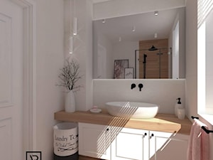 Łazienka 2 - Mała z lustrem z punktowym oświetleniem łazienka z oknem, styl skandynawski - zdjęcie od Anna Romik Architektura Wnętrz