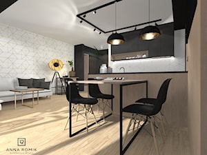 Salon z kuchnią 9 - Salon, styl nowoczesny - zdjęcie od Anna Romik Architektura Wnętrz