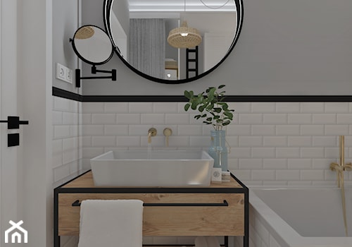 Łazienka 33 - Mała bez okna z lustrem łazienka, styl skandynawski - zdjęcie od Anna Romik Architektura Wnętrz