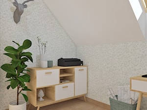 Biuro domowe - Małe białe biuro, styl skandynawski - zdjęcie od Anna Romik Architektura Wnętrz