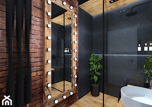 Łazienka 11 - Średnia bez okna z lustrem z punktowym oświetleniem łazienka, styl industrialny - zdjęcie od Anna Romik Architektura Wnętrz