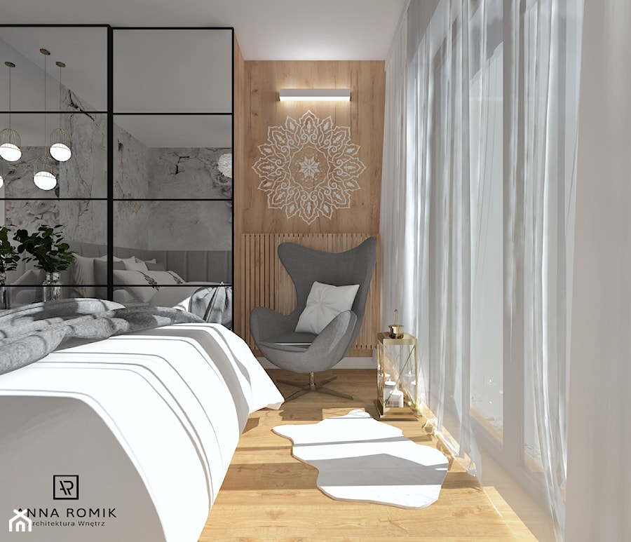 Sypialnia 6 - Sypialnia, styl nowoczesny - zdjęcie od Anna Romik Architektura Wnętrz