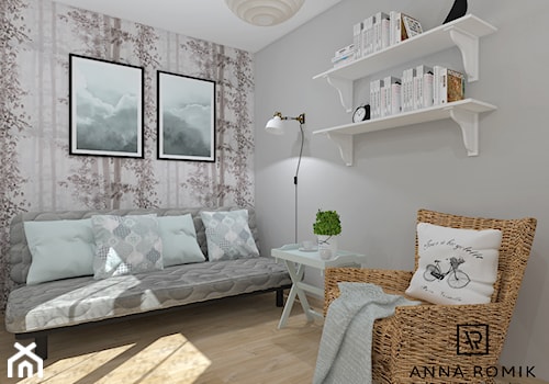Pokój - Średnia szara sypialnia, styl skandynawski - zdjęcie od Anna Romik Architektura Wnętrz
