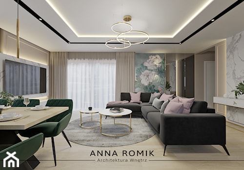 Salon 2 - Salon, styl glamour - zdjęcie od Anna Romik Architektura Wnętrz