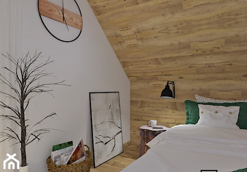Sypialnia 2 - Średnia beżowa biała sypialnia na poddaszu, styl skandynawski - zdjęcie od Anna Romik Architektura Wnętrz