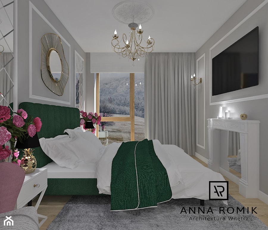 Sypialnia 8 - Sypialnia, styl glamour - zdjęcie od Anna Romik Architektura Wnętrz