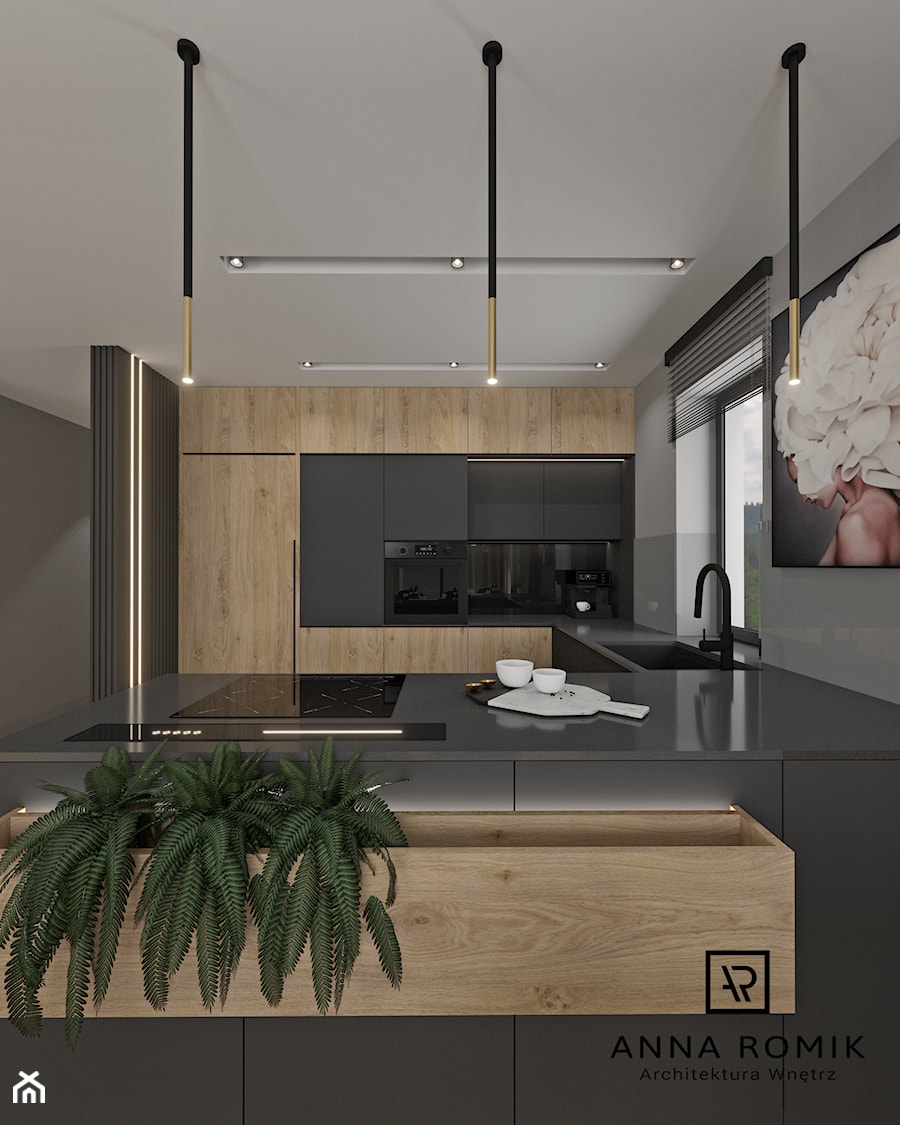 Salon z kuchnią 15 - Kuchnia, styl nowoczesny - zdjęcie od Anna Romik Architektura Wnętrz
