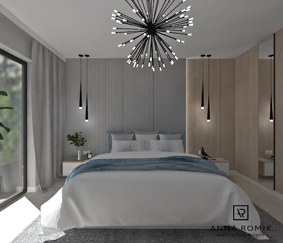 Sypialnia 4 - Sypialnia, styl nowoczesny - zdjęcie od Anna Romik Architektura Wnętrz