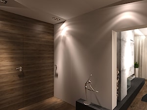Dom w Myszkowie - Średni beżowy brązowy hol / przedpokój, styl nowoczesny - zdjęcie od New Concept Design