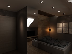 Dom w Myszkowie - Średnia sypialnia na poddaszu, styl nowoczesny - zdjęcie od New Concept Design