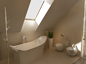 Duża łazienka z sypialnią na poddaszu - zdjęcie od New Concept Design