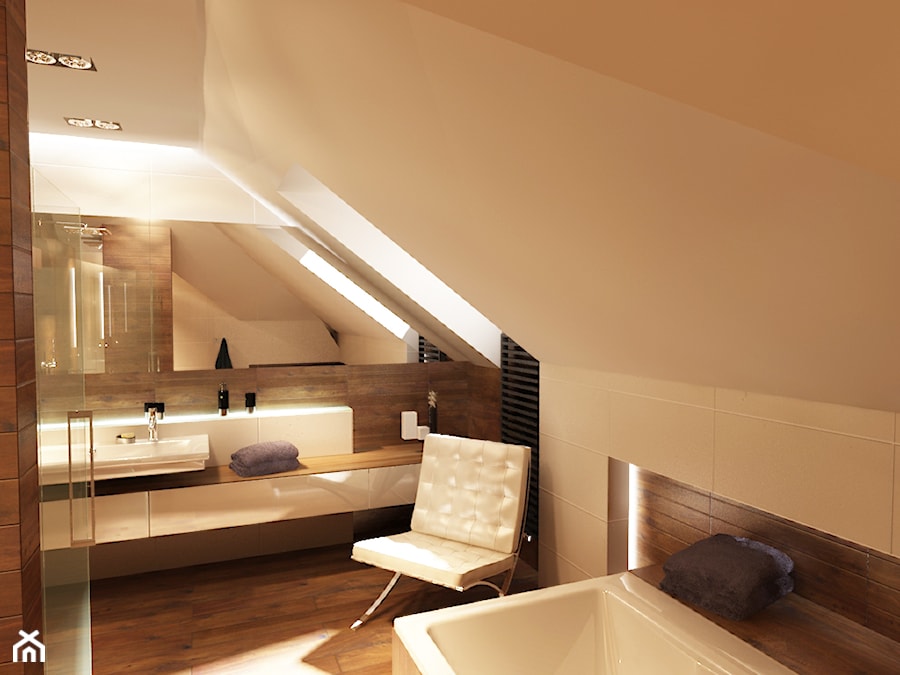 Łazienka na poddaszu w dwóch odsłonach - Łazienka, styl nowoczesny - zdjęcie od New Concept Design