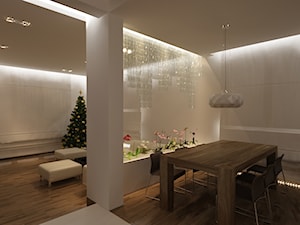 Salon z jadalnią - Średnia szara jadalnia jako osobne pomieszczenie, styl nowoczesny - zdjęcie od New Concept Design