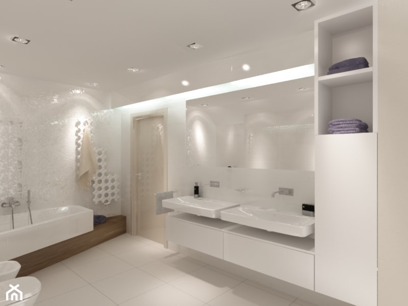 Łazienka w bieli 2 - Łazienka, styl nowoczesny - zdjęcie od New Concept Design