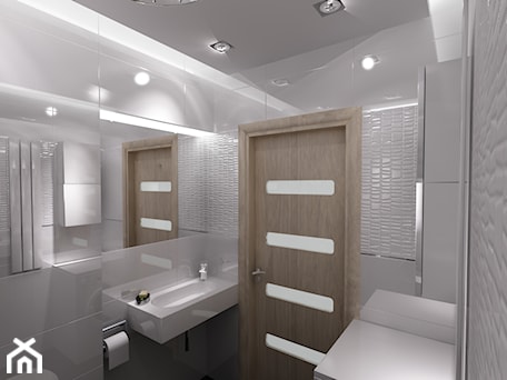 Aranżacje wnętrz - Łazienka: łazienka w bieli - Mała łazienka, styl nowoczesny - New Concept Design . Przeglądaj, dodawaj i zapisuj najlepsze zdjęcia, pomysły i inspiracje designerskie. W bazie mamy już prawie milion fotografii!