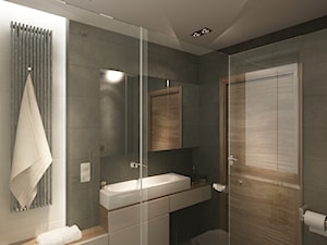 Przy Arenie - Mała na poddaszu bez okna z lustrem łazienka, styl nowoczesny - zdjęcie od New Concept Design