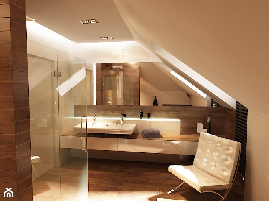 Łazienka na poddaszu w dwóch odsłonach - Łazienka, styl nowoczesny - zdjęcie od New Concept Design