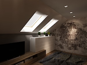 Dom w Myszkowie - Średnia szara sypialnia na poddaszu, styl nowoczesny - zdjęcie od New Concept Design
