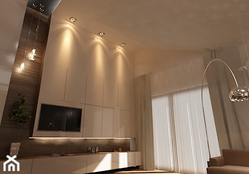 Pod Warszawą - Średni duży biały salon, styl nowoczesny - zdjęcie od New Concept Design