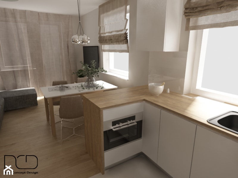 Salon z aneksem kuchennym - New Concept Design - zdjęcie od New Concept Design