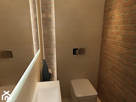Aranżacje wnętrz - Łazienka: małe WC z cegłą - New Concept Design . Przeglądaj, dodawaj i zapisuj najlepsze zdjęcia, pomysły i inspiracje designerskie. W bazie mamy już prawie milion fotografii!