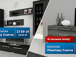 Czarna meblościanka Phantasy + komoda - zdjęcie od aaaameble