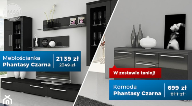 Czarna meblościanka Phantasy + komoda - zdjęcie od aaaameble - Homebook