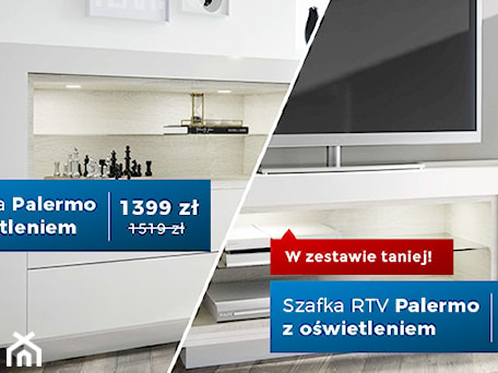 Aranżacje wnętrz - Salon: Komoda i Szafka RTV Palermo z oświetleniem - aaaameble. Przeglądaj, dodawaj i zapisuj najlepsze zdjęcia, pomysły i inspiracje designerskie. W bazie mamy już prawie milion fotografii!