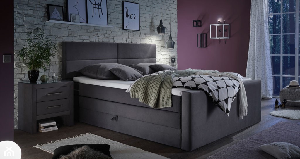 Niezwykle eleganckie łóżko z wysokim wezgłowiem - zdjęcie od aaaameble - Homebook