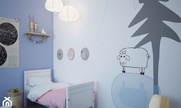 rysunek owcy na ścianie w pokoju dziecka