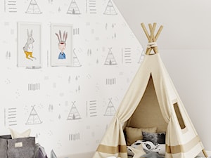 Tapeta dla dzieci Teepee Tent w kolorze jasno szarym - zdjęcie od info@humptydumpty.com.pl