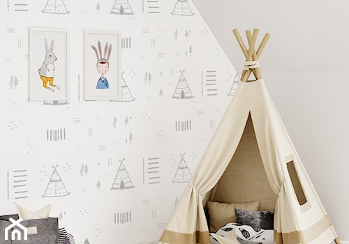 Tapeta dla dzieci Teepee Tent w kolorze jasno szarym - zdjęcie od info@humptydumpty.com.pl