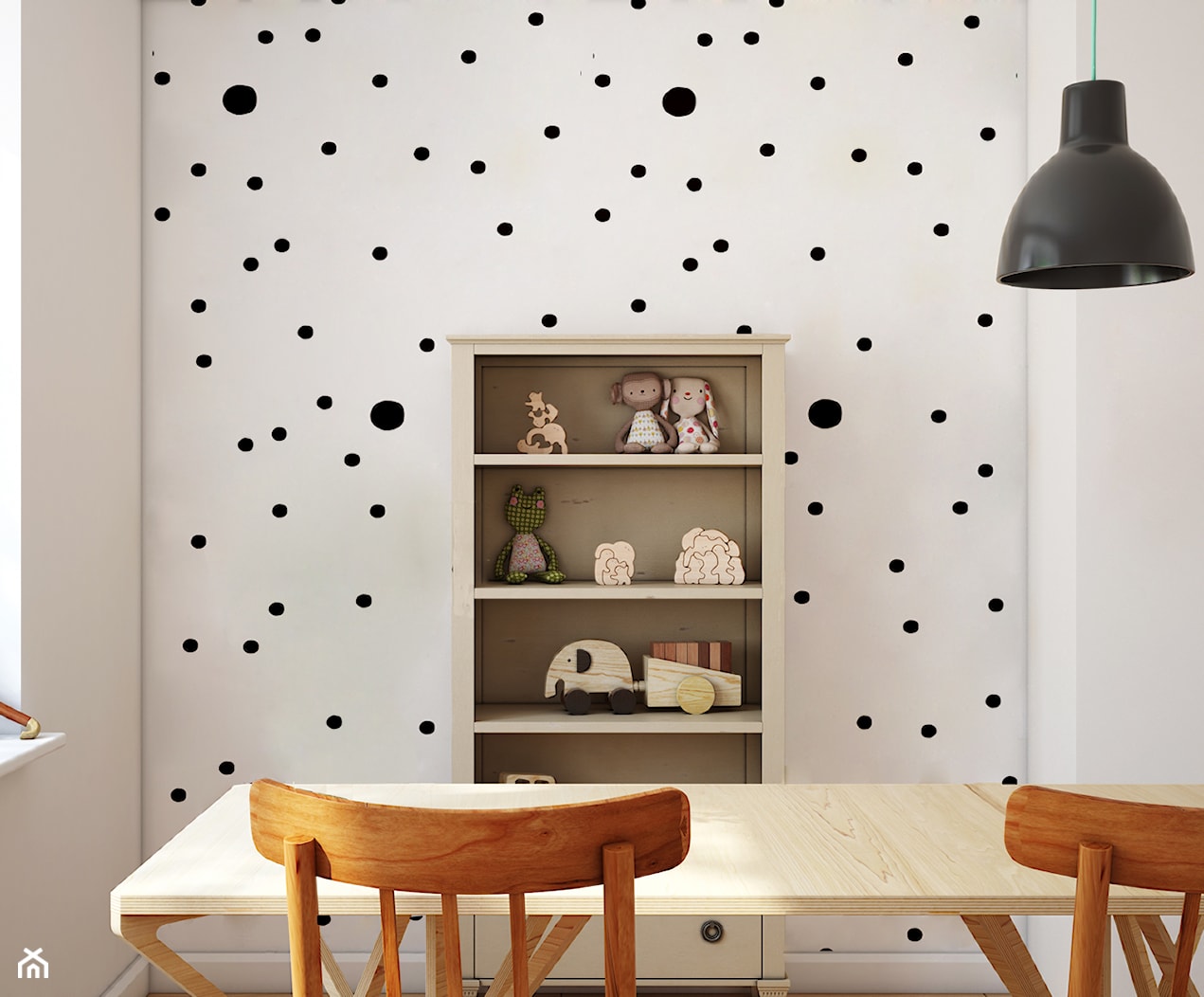 Tapeta dla dzieci Black DOTS - zdjęcie od info@humptydumpty.com.pl - Homebook