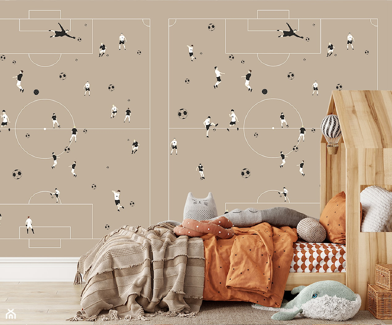 Tapeta mural dla dzieci Beige Football - zdjęcie od info@humptydumpty.com.pl - Homebook