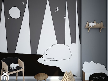 Aranżacje wnętrz - Pokój dziecka: Mural miś polarny - info@humptydumpty.com.pl. Przeglądaj, dodawaj i zapisuj najlepsze zdjęcia, pomysły i inspiracje designerskie. W bazie mamy już prawie milion fotografii!