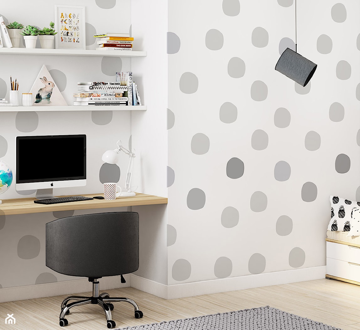 Tapeta dla dzieci Grey DOTS - zdjęcie od info@humptydumpty.com.pl - Homebook