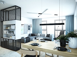 APARTAMENT BEMA - Średnia biała jadalnia w salonie, styl minimalistyczny - zdjęcie od NA NO WO ARCHITEKCI