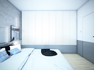 APARTAMENT BEMA - Średnia biała szara sypialnia, styl minimalistyczny - zdjęcie od NA NO WO ARCHITEKCI